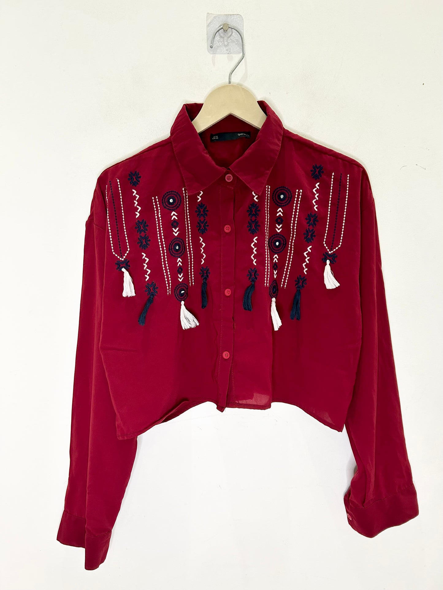 Embroidered Tassel Shirt