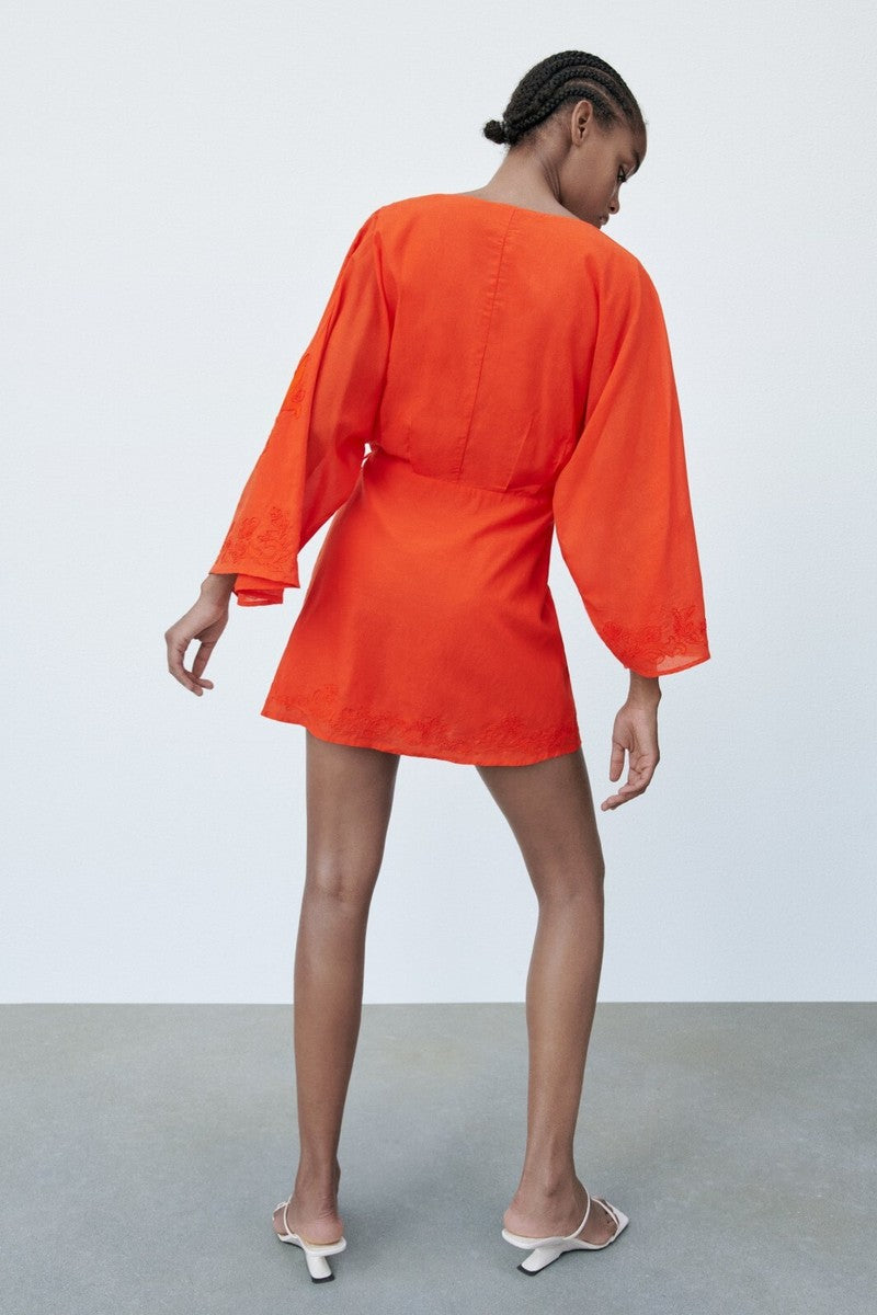 Orange ZARA Wrap Dress