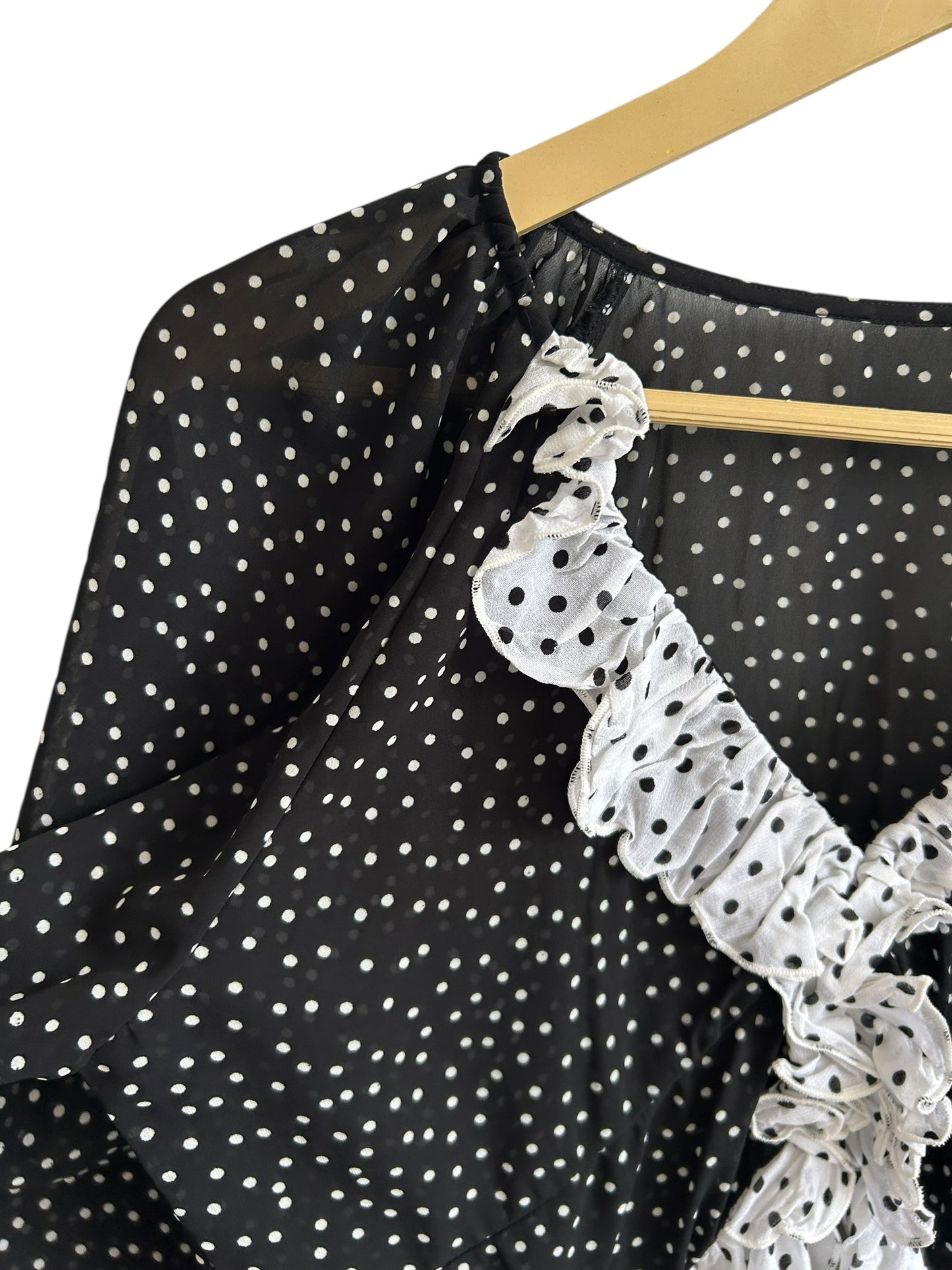 Polka Dot Ruffle Top