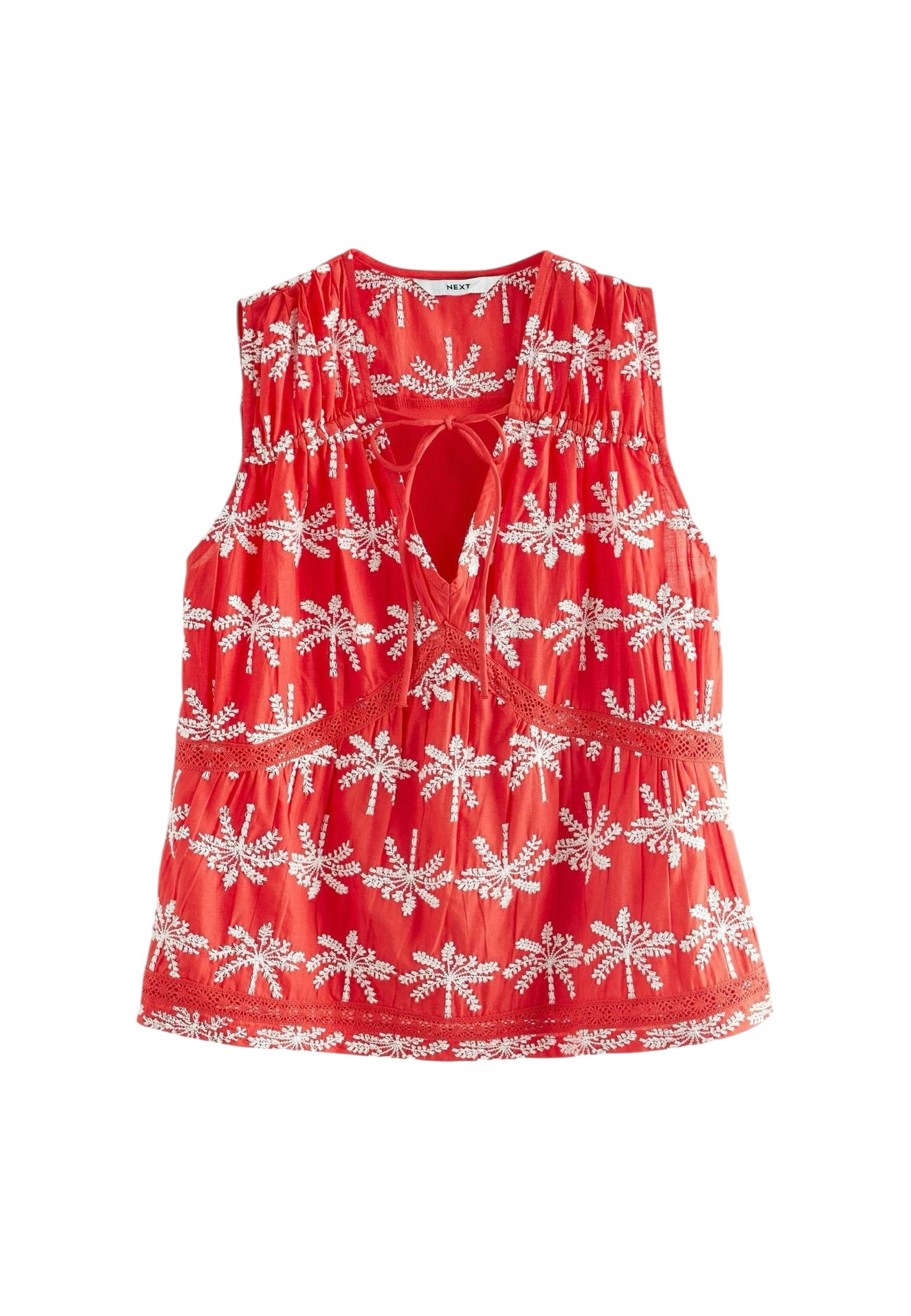 Embroidered Red Top