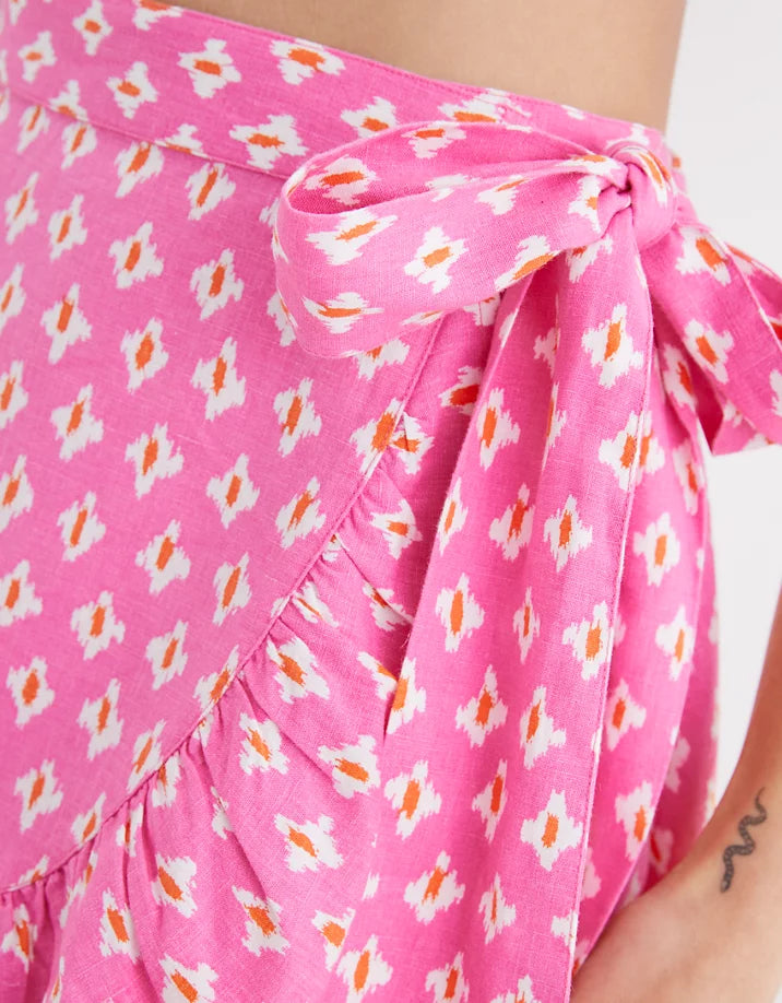 Aerie Ikkat Wrap Mini Skirt