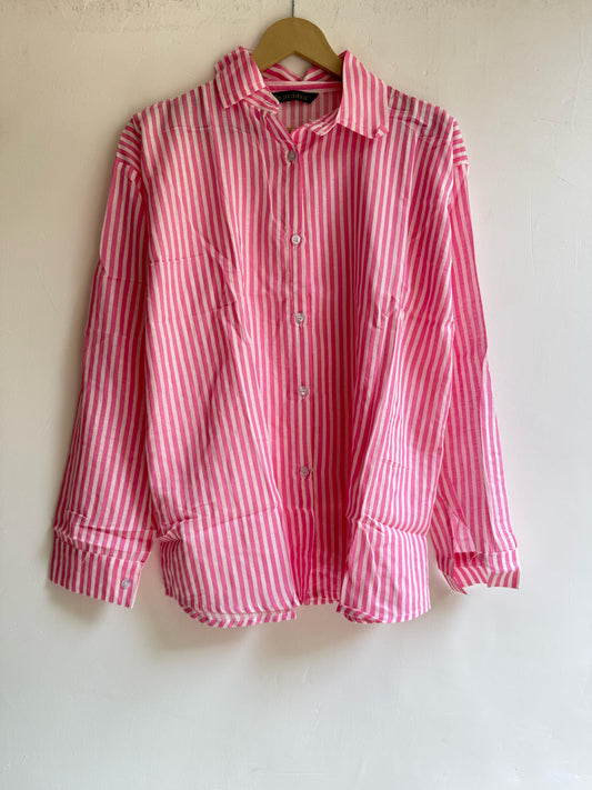 Pink Cotton Striped Shirt