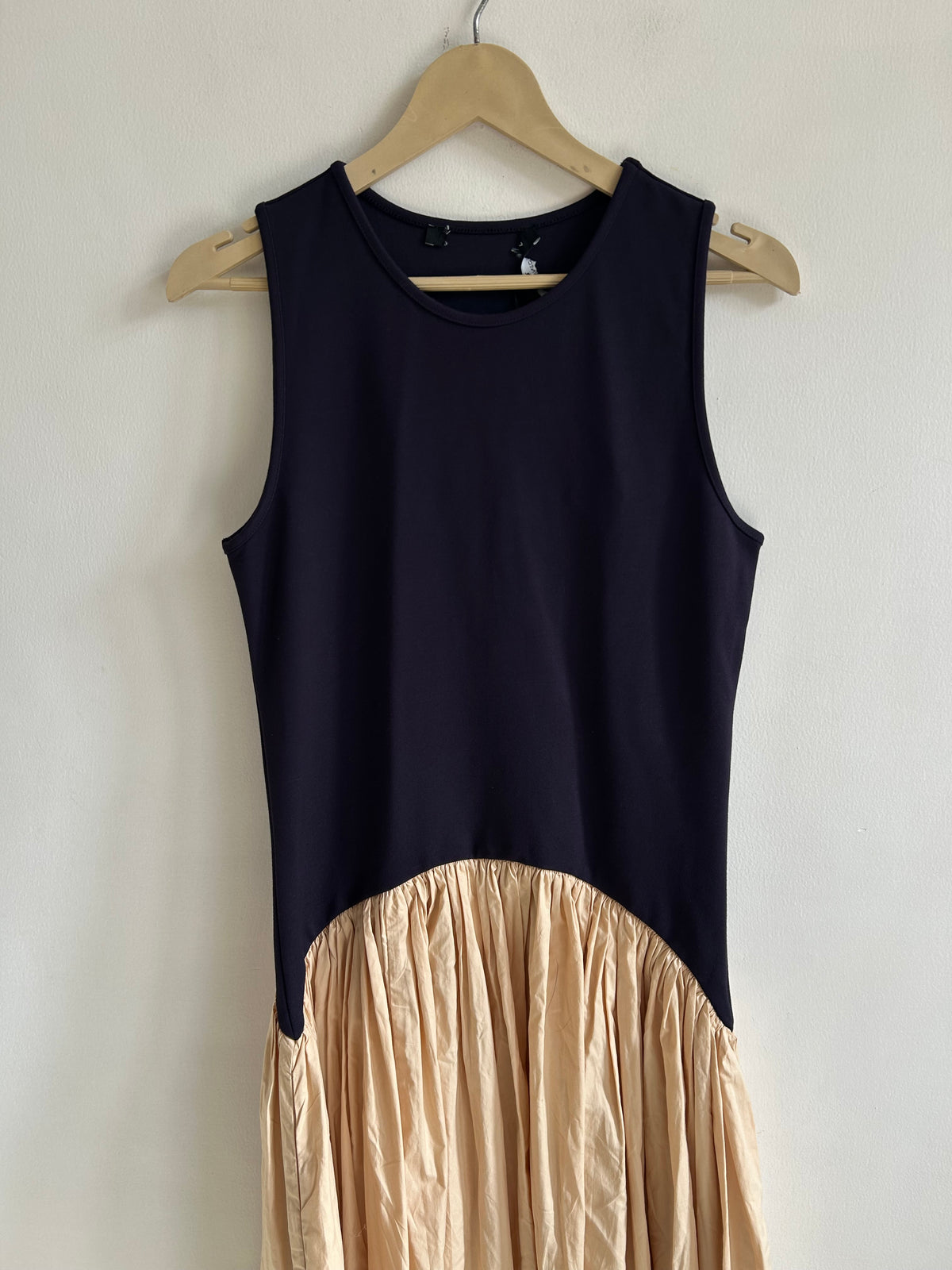 Colorblock Navy Blue Dress: 34”
