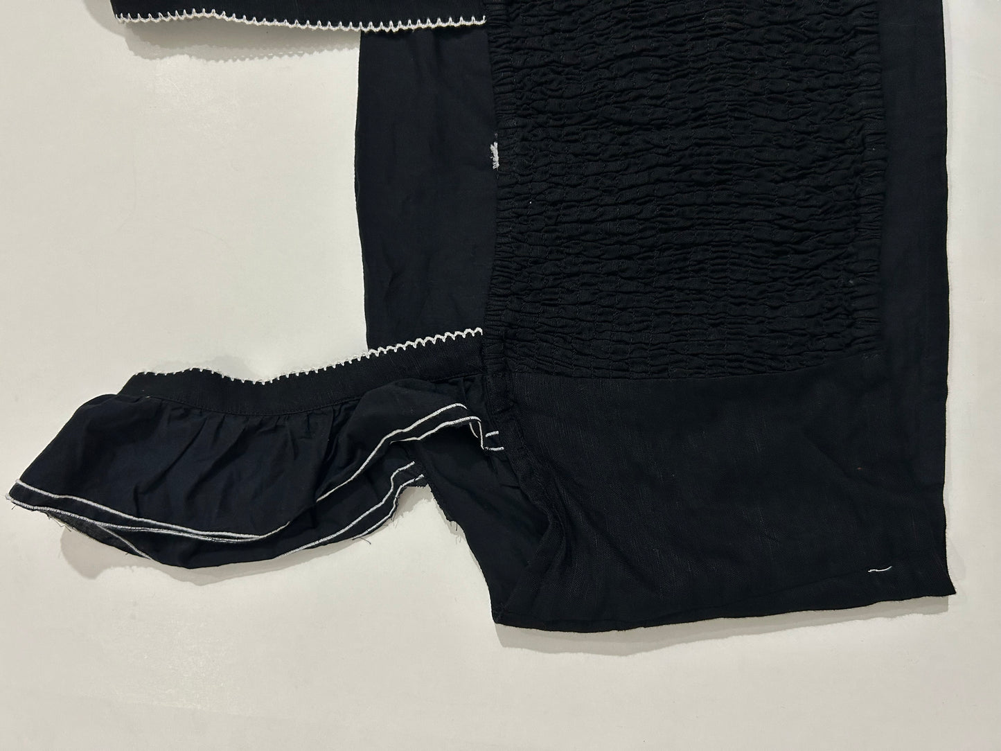 Black Embroidered Cotton Top