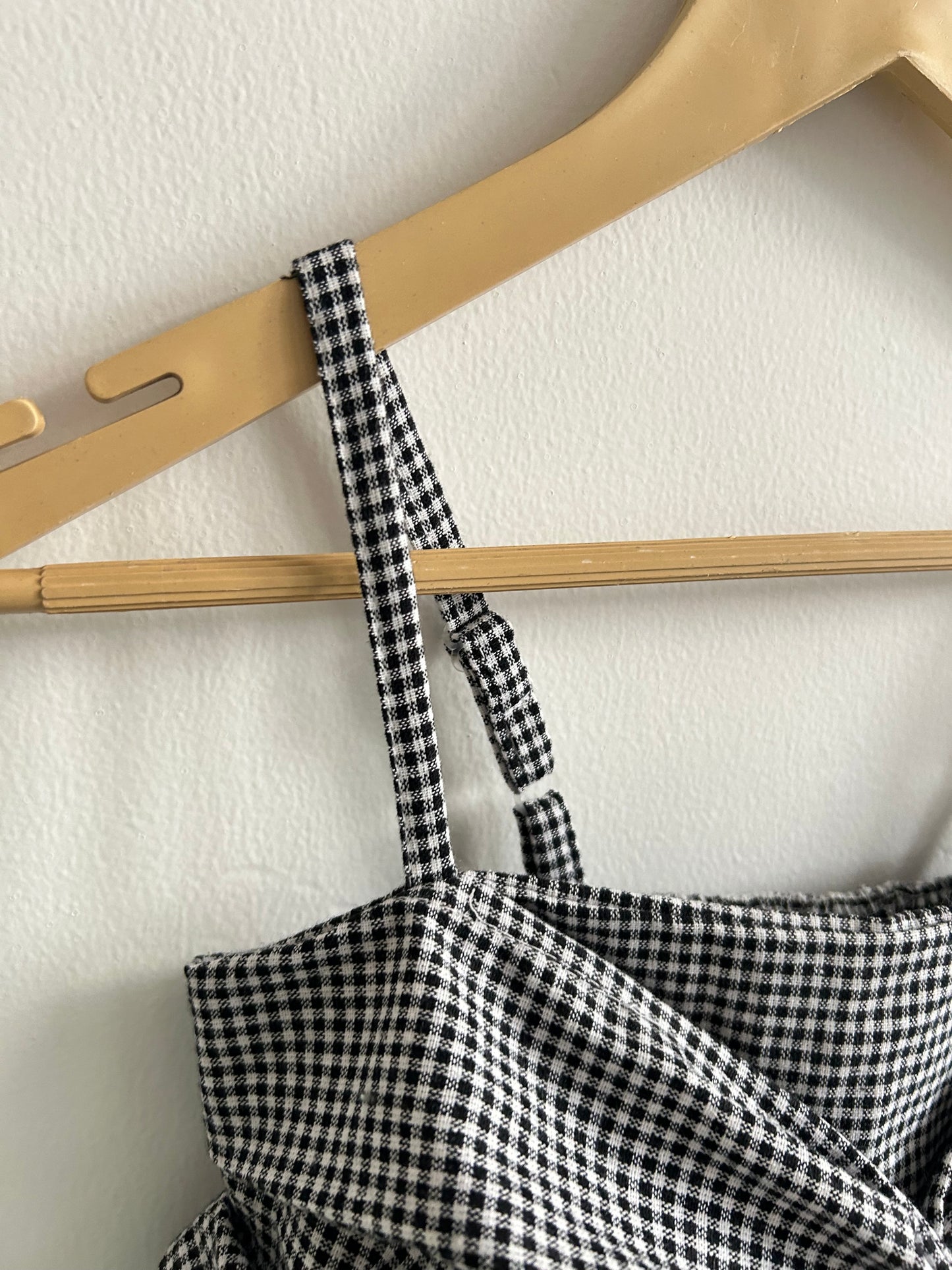 Gingham Black Top