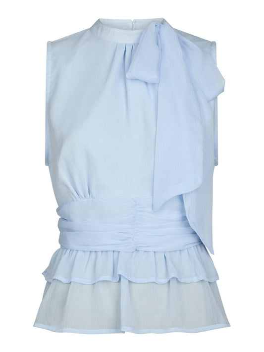 Neo Noir Ruffle Tie Top