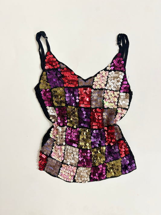 Multicolour Embellished Sequinned Top