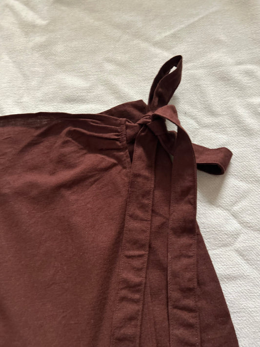 Cotton Brown Wrap Skirt