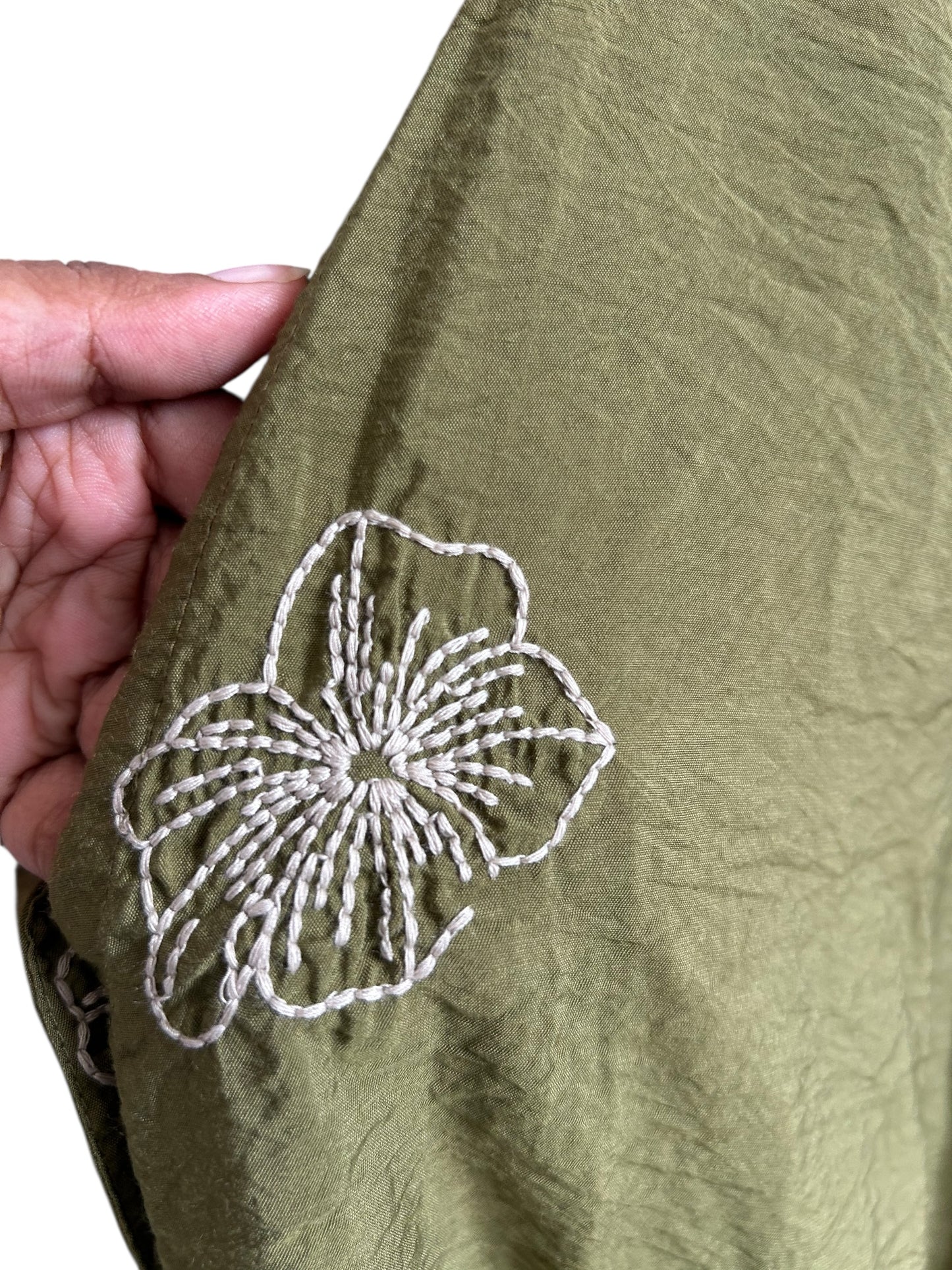 US Polo Green Embroidered Top