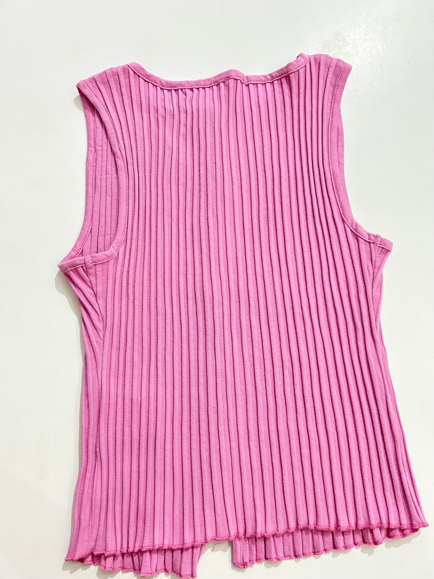 Pink Ribbed Vest Top-Bust 38 TO 40