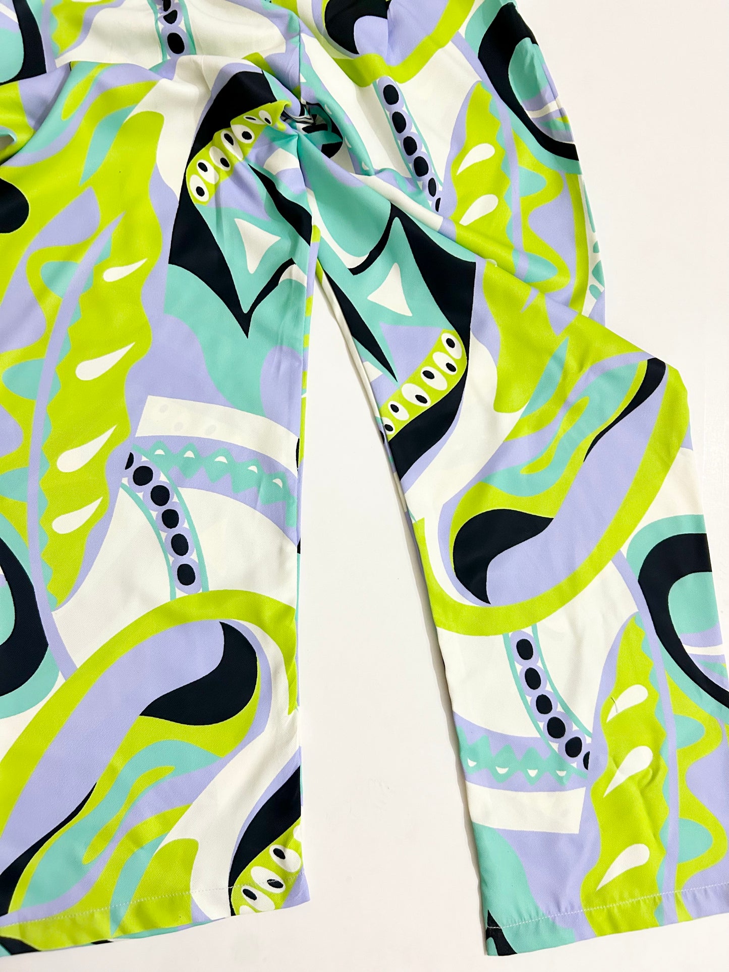 Green Printed Pants