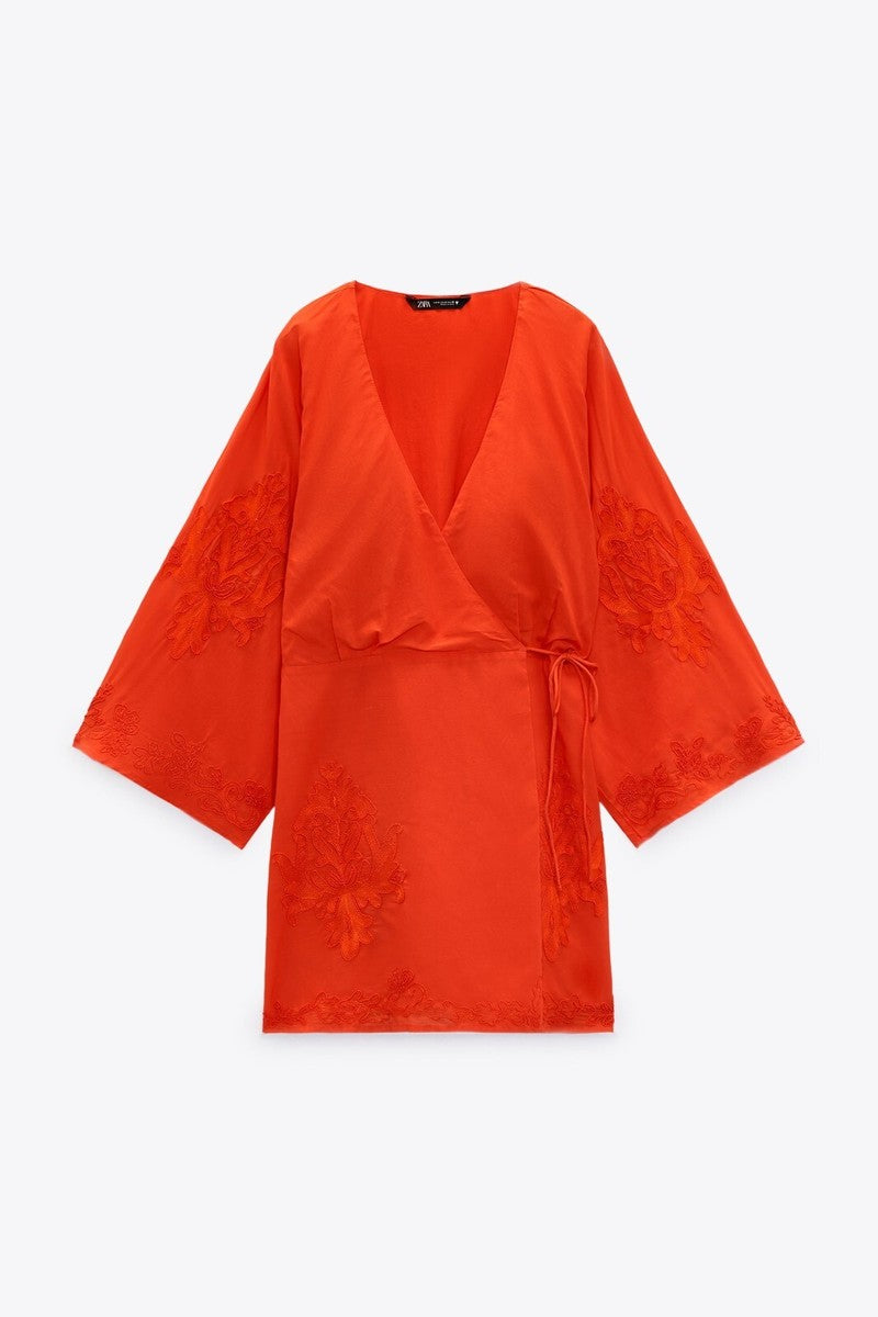 Orange ZARA Wrap Dress