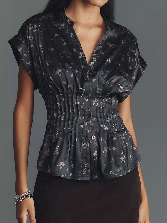 Pleated Waisted Blouse