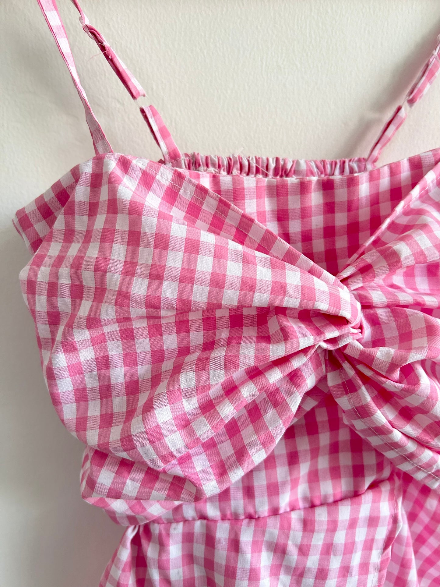 Gingham Pink Top