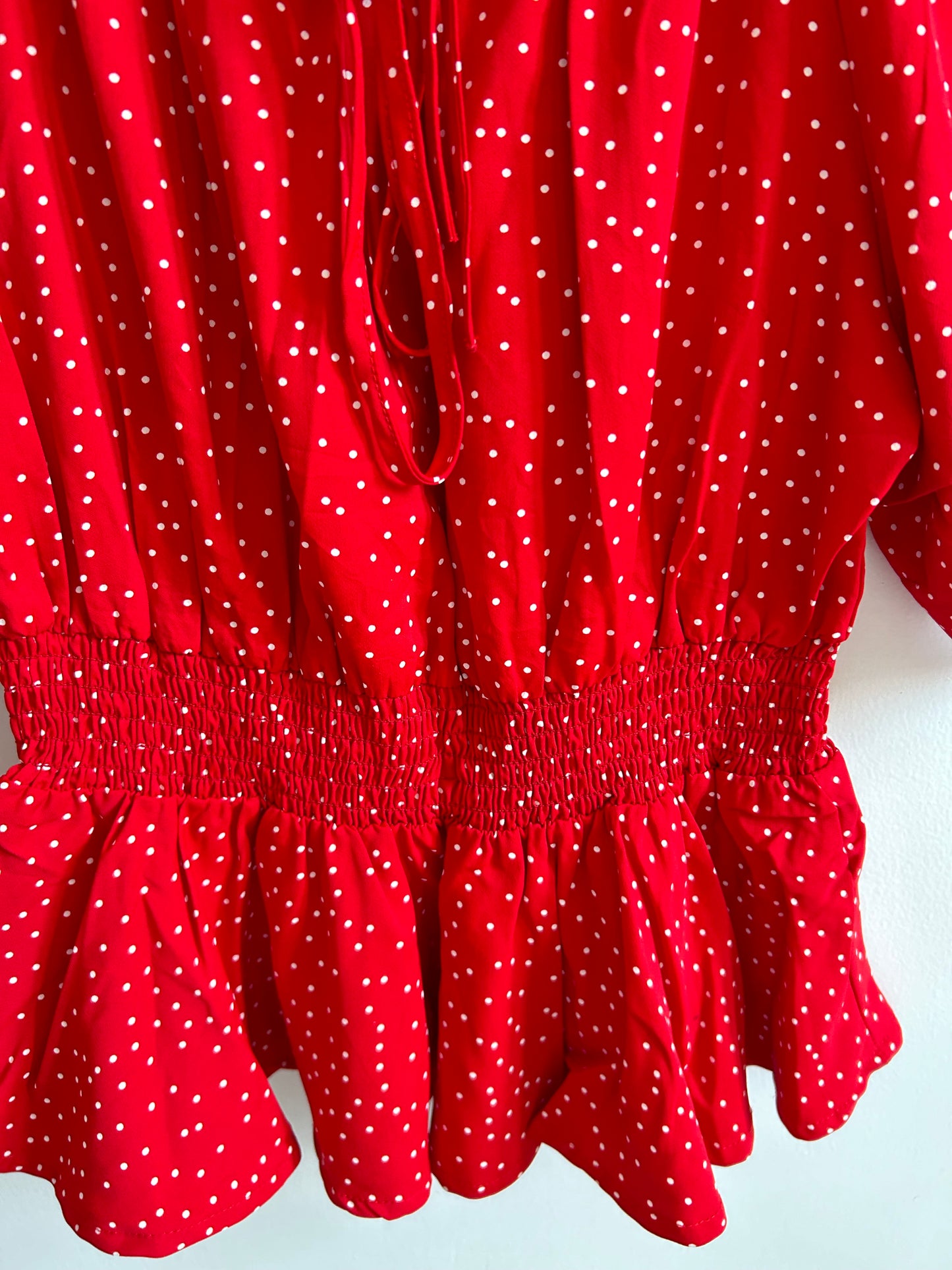 Red polka dot top