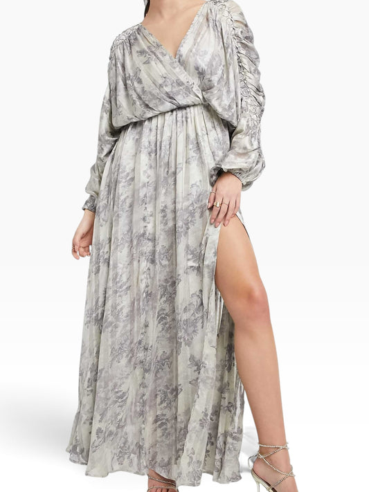 Grey Floral Dress