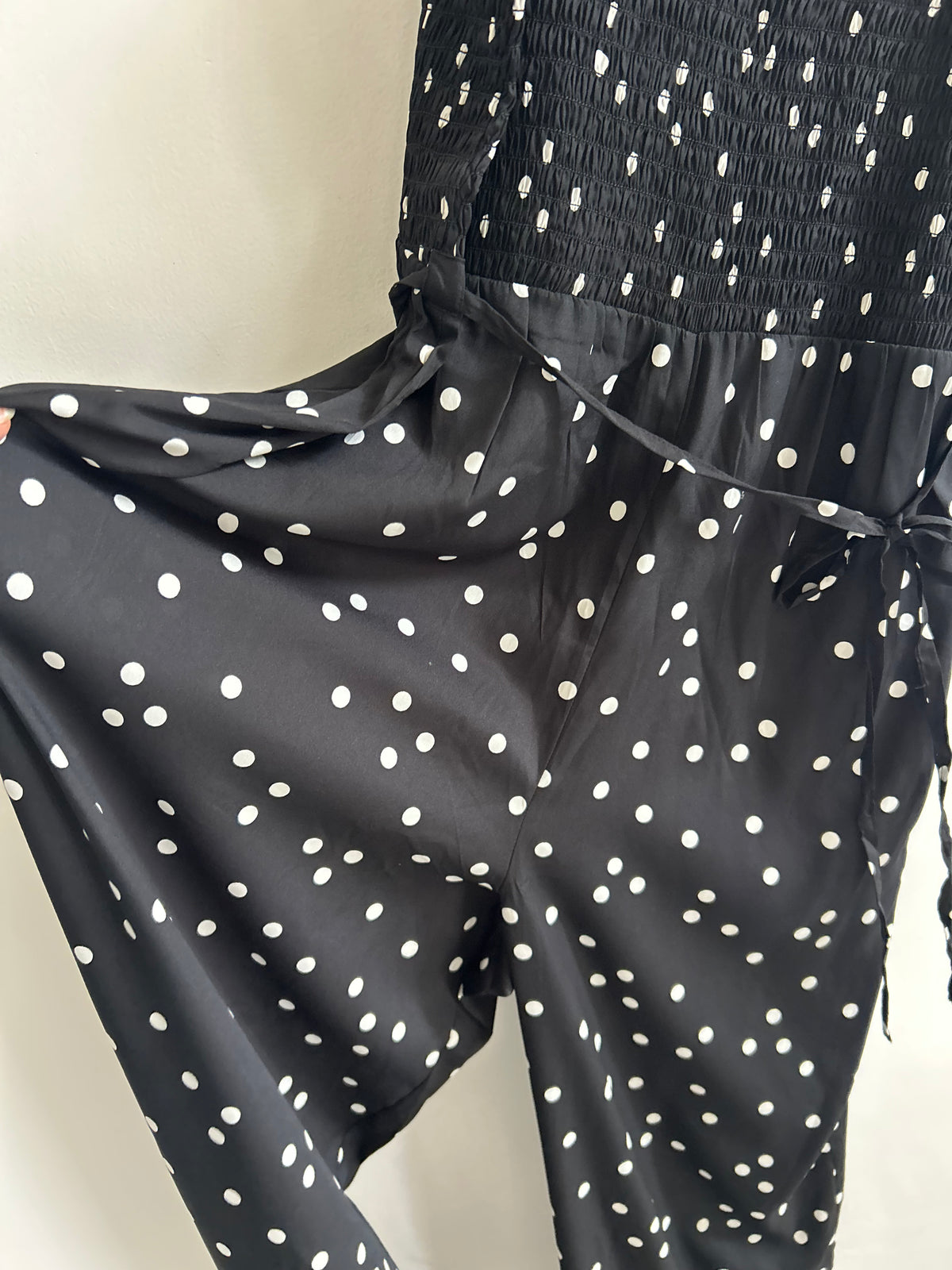 Polka Dot Jumpsuit: 44”