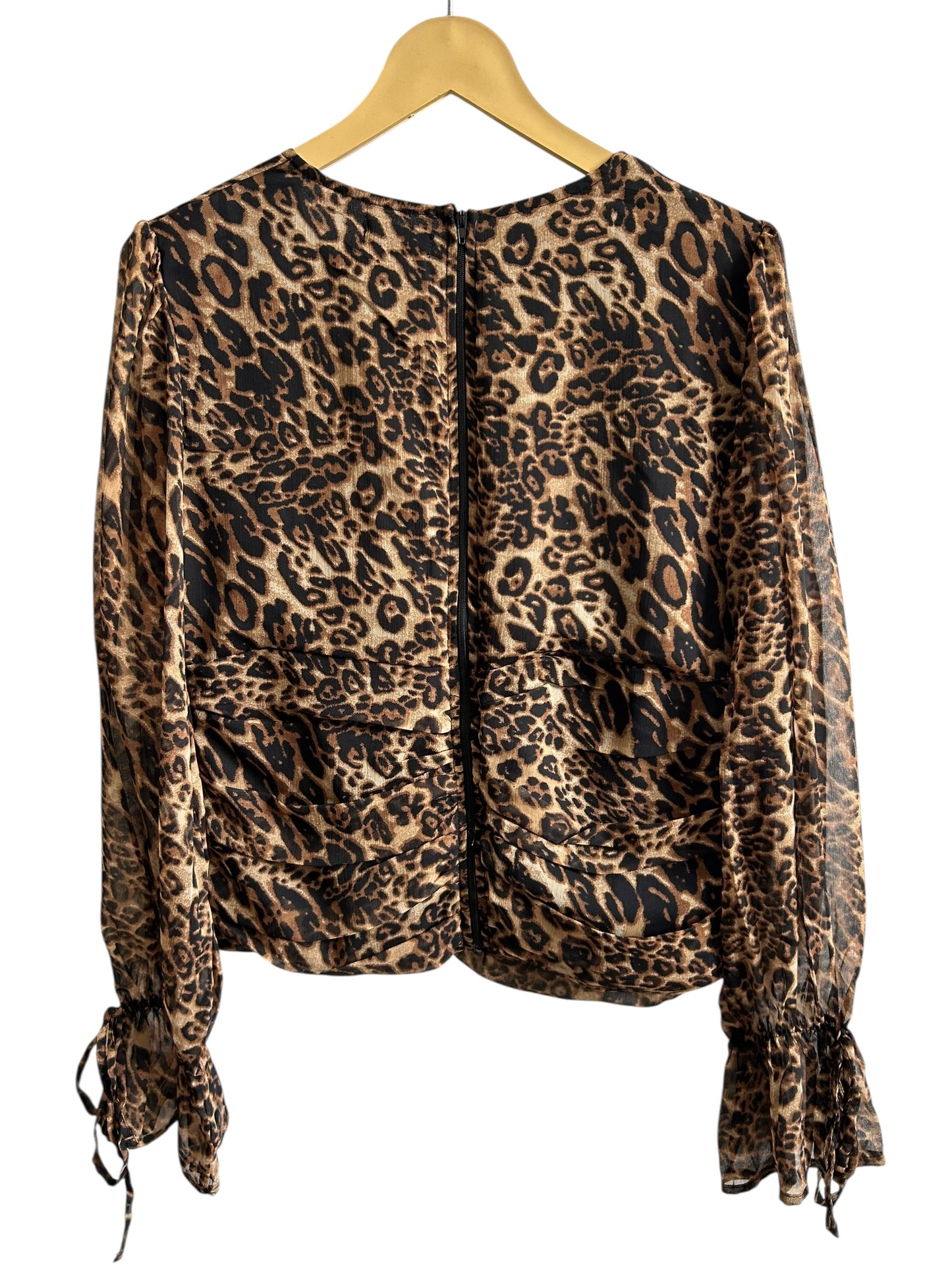 BOOHOO Chiffon Tie Cuff Blouse