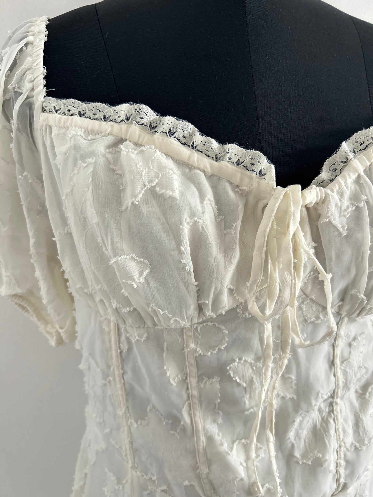Boohoo Plus Burnout Milkmaid Midi Dress.