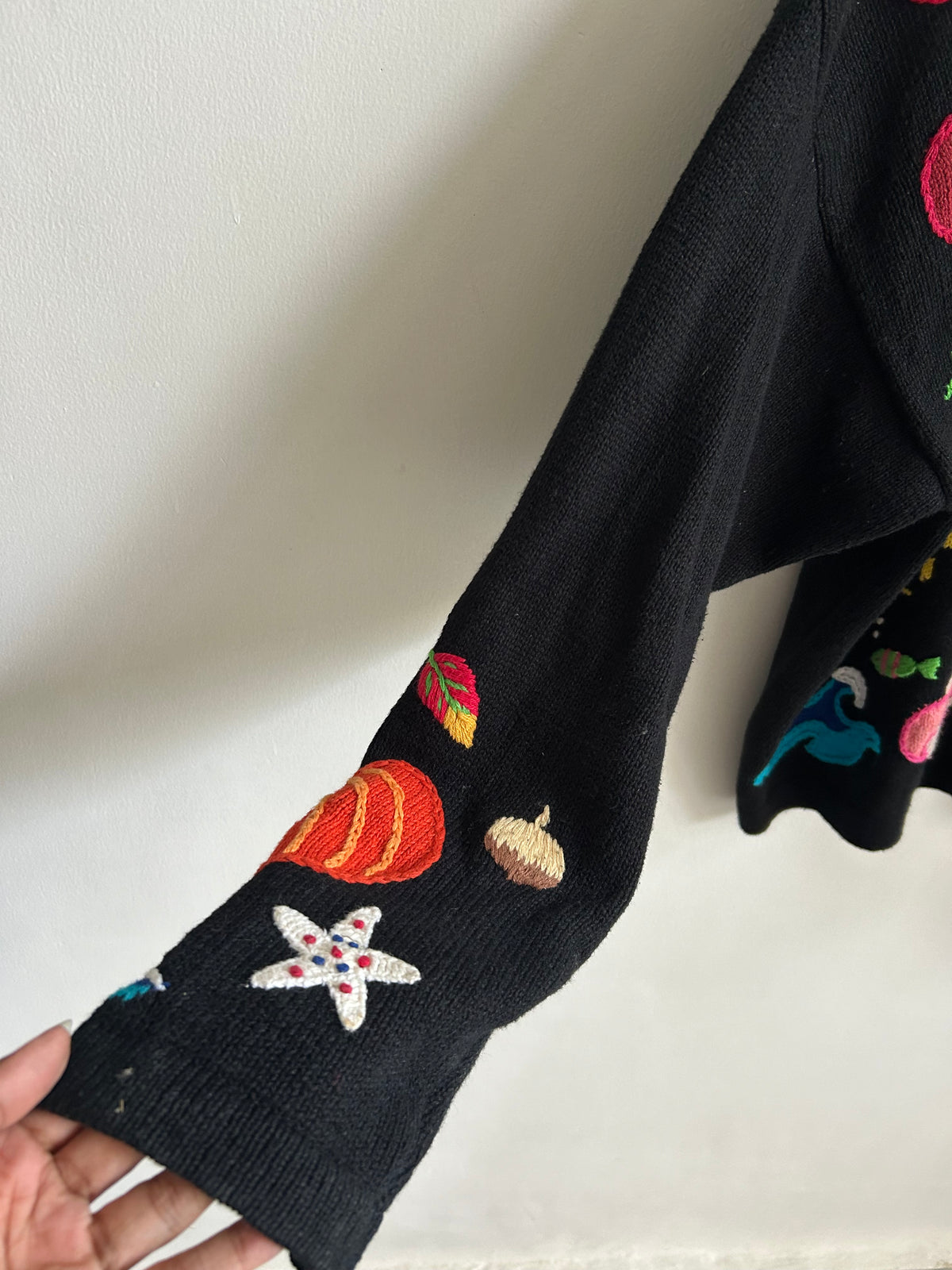 Embroidered Festive Sweater: 46”