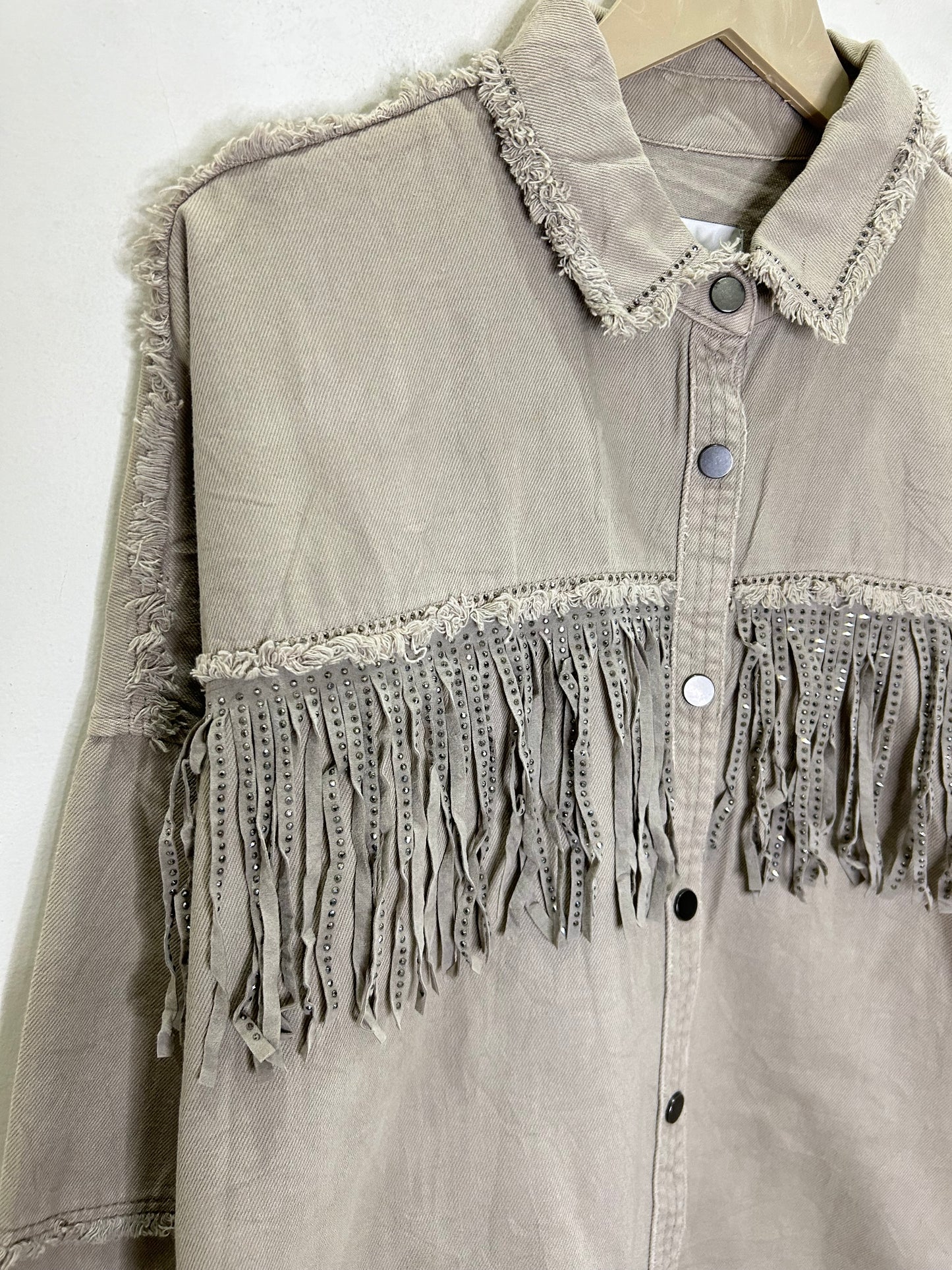 ZARA Fringe Vintage Denim Jacket