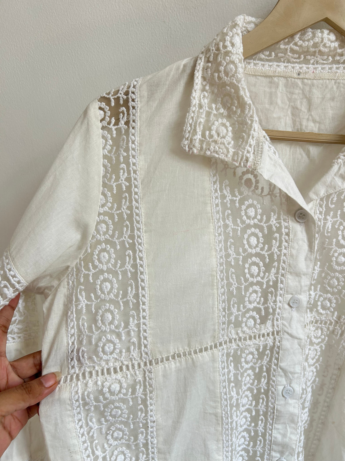 Lace Cotton Shirt: 38”