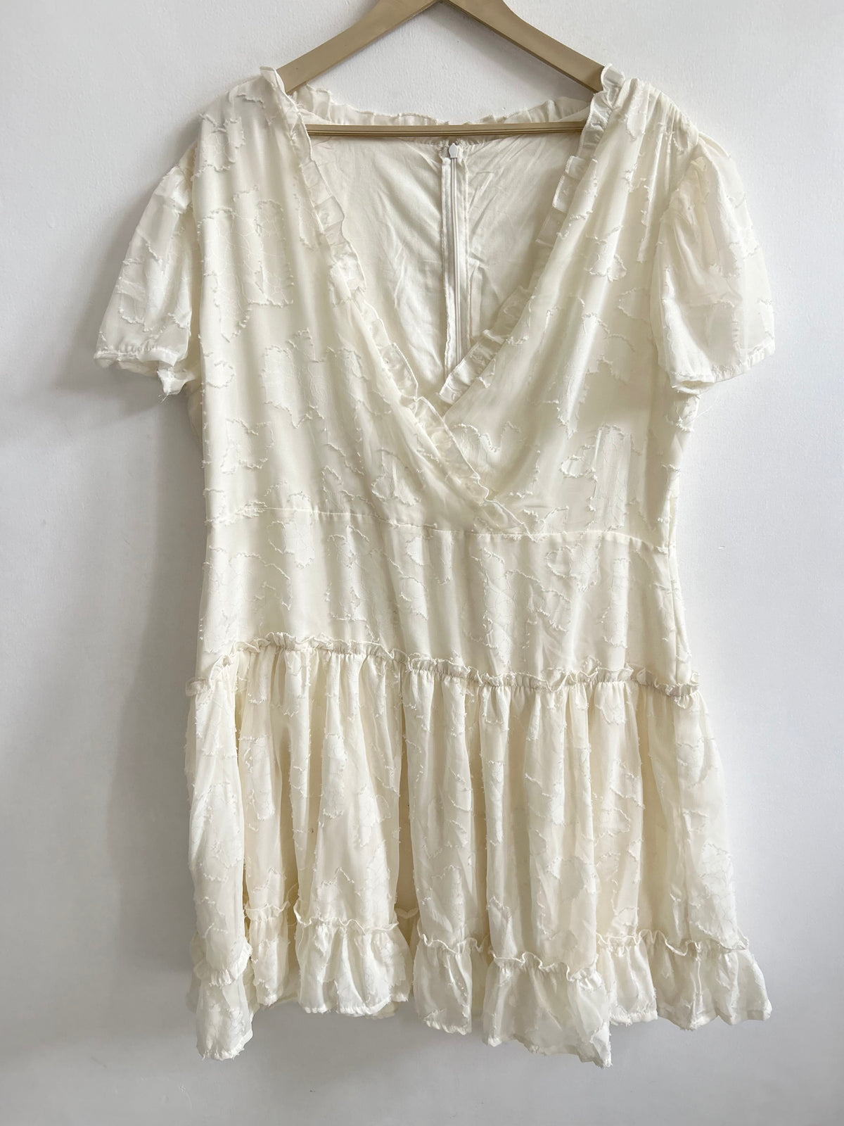 White Ruffle Dress: 44”