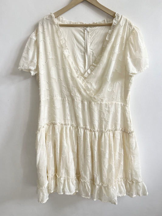 White Ruffle Dress: 44”