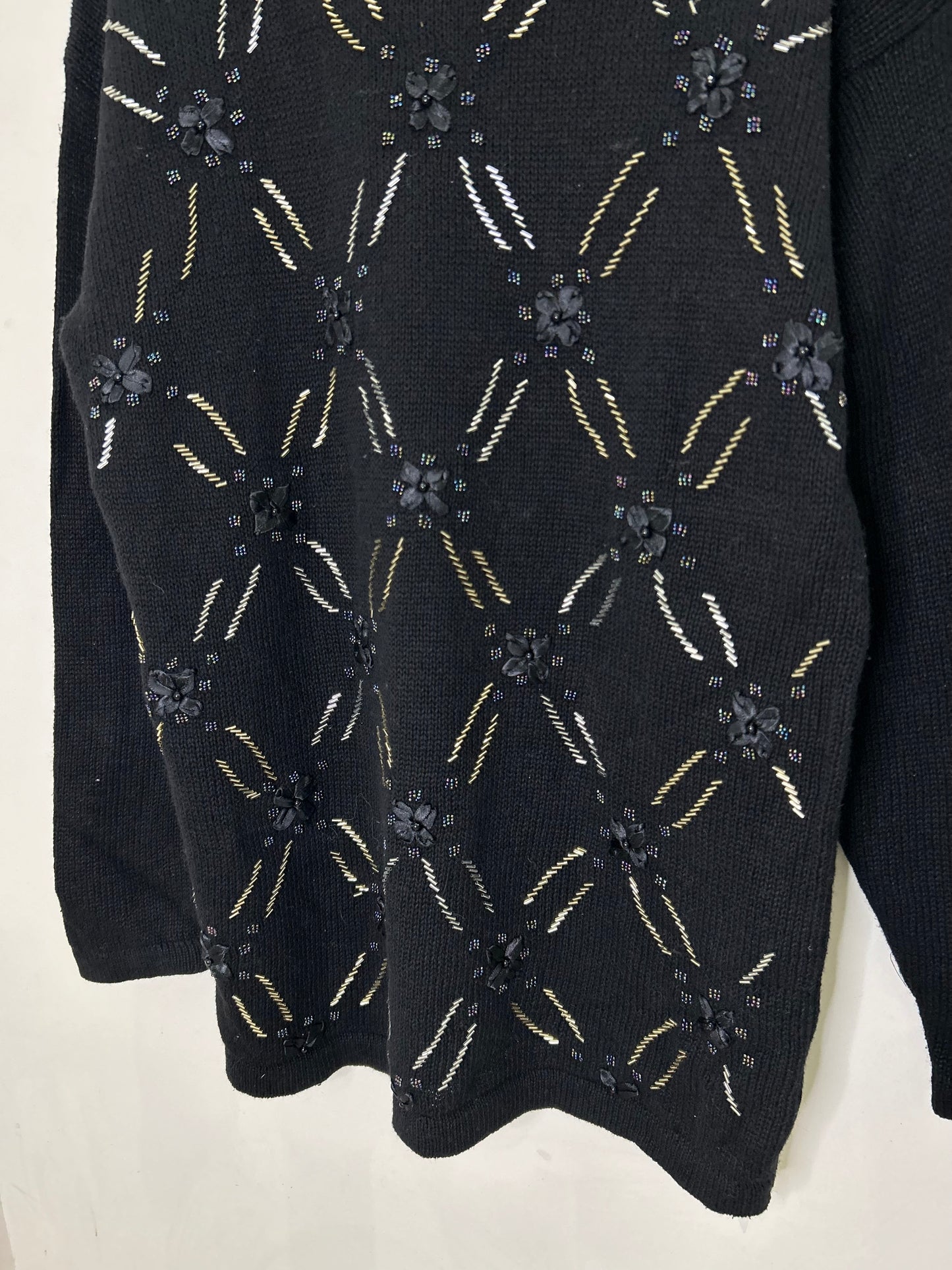 Embellished Black Cardigan