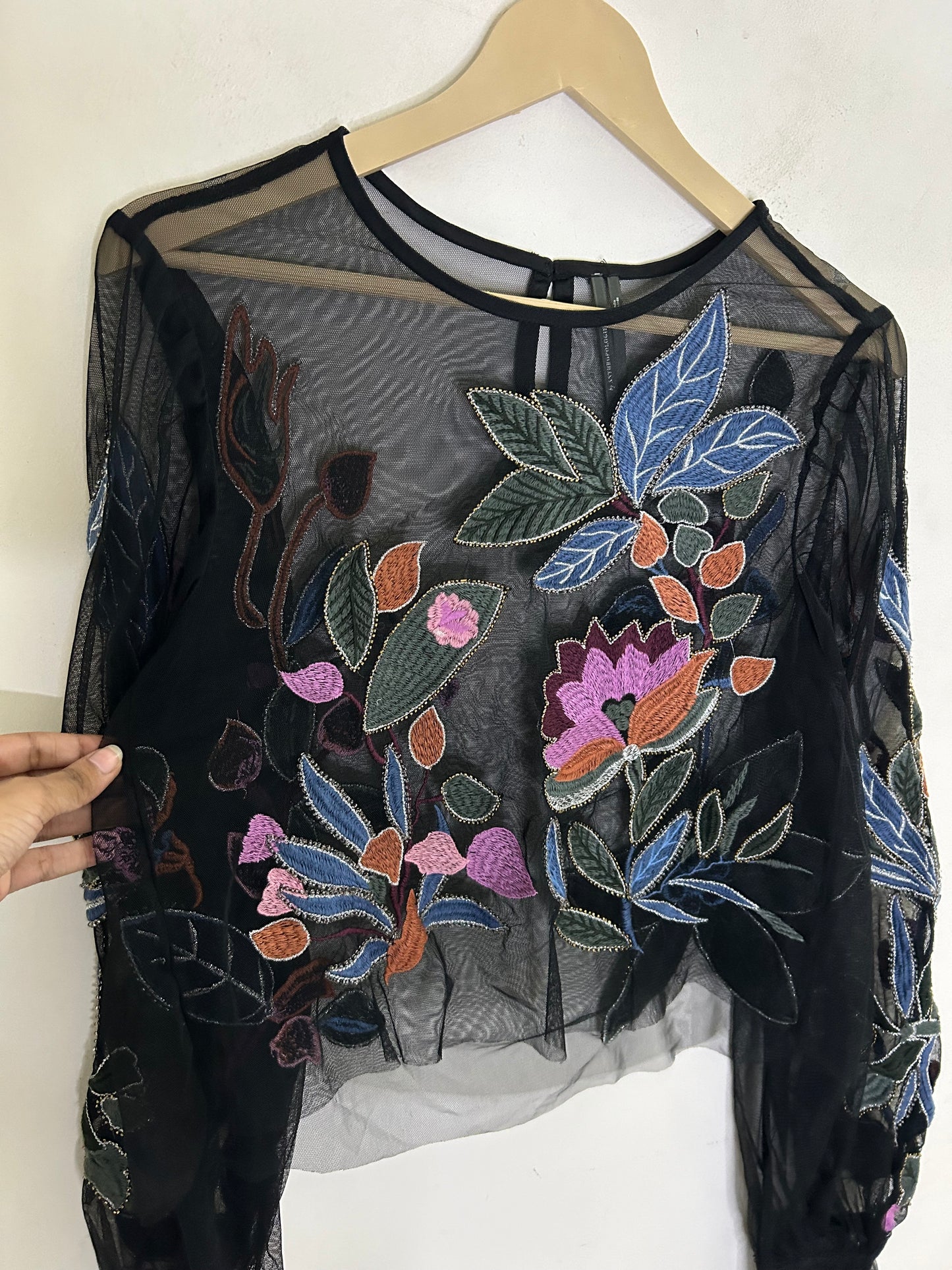 Patchwork Mesh Top