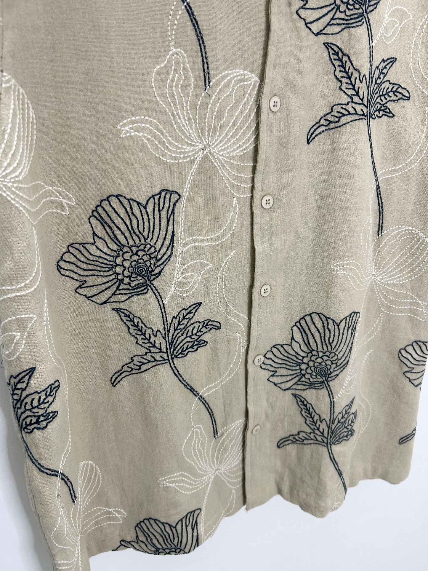 Floral Cotton Embroidered Shirt