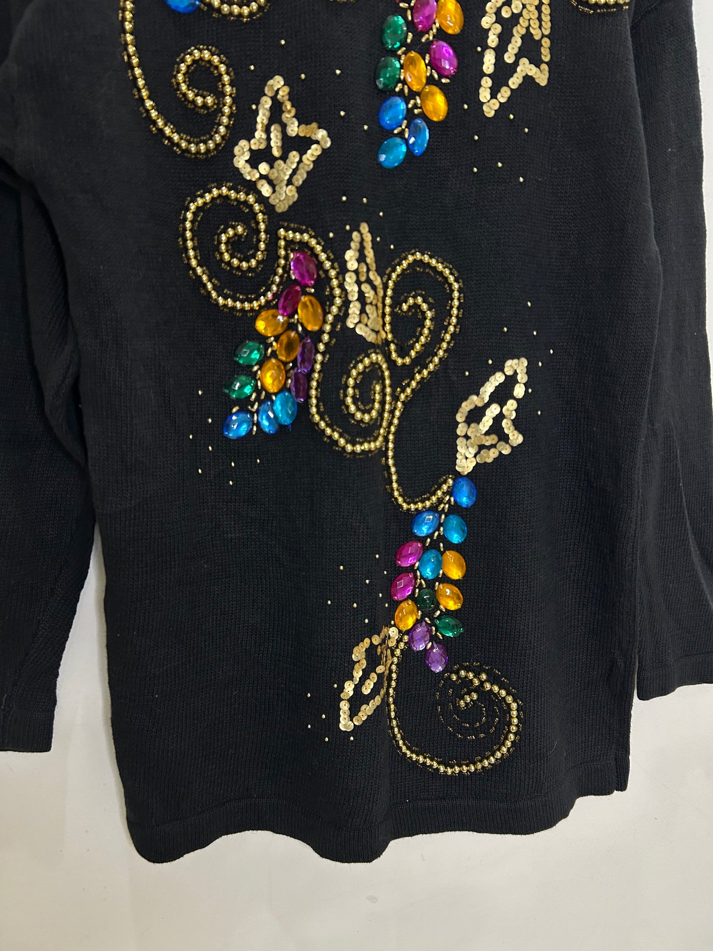 Embellished Black Sweater