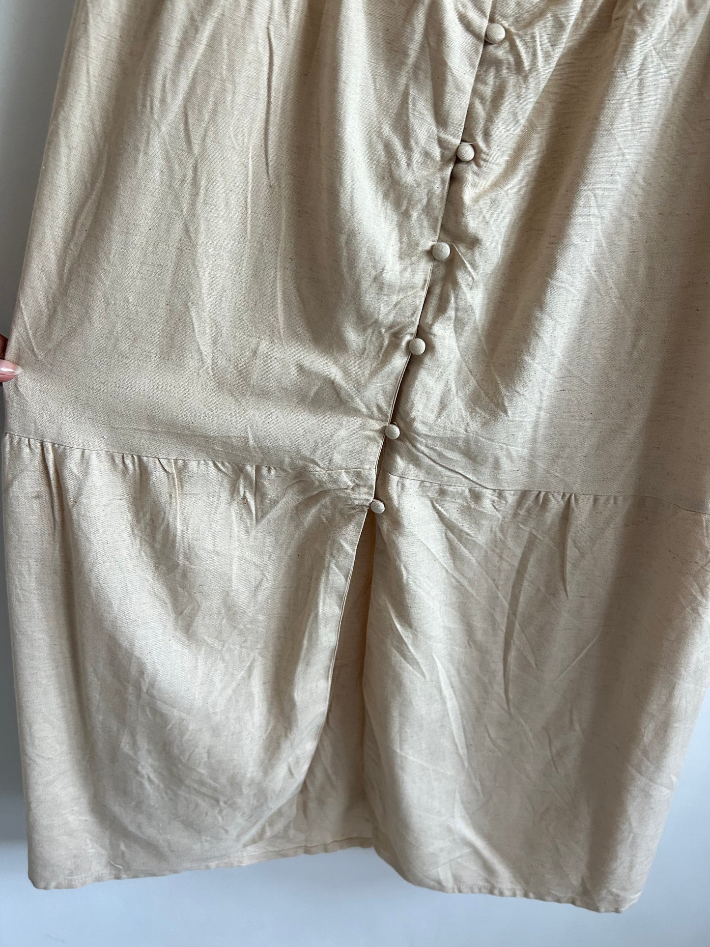 Cotton- Linen Beige Skirt