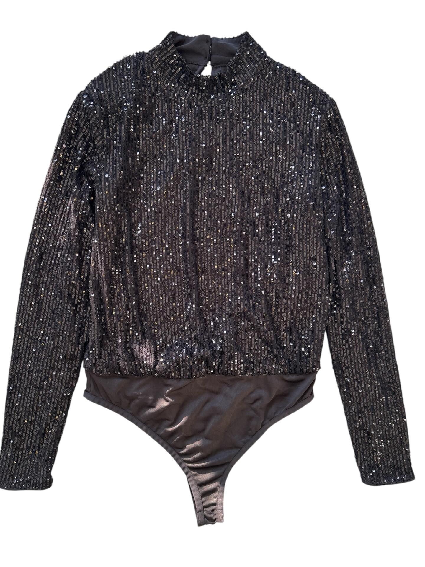 Black Sequins Bodysuit