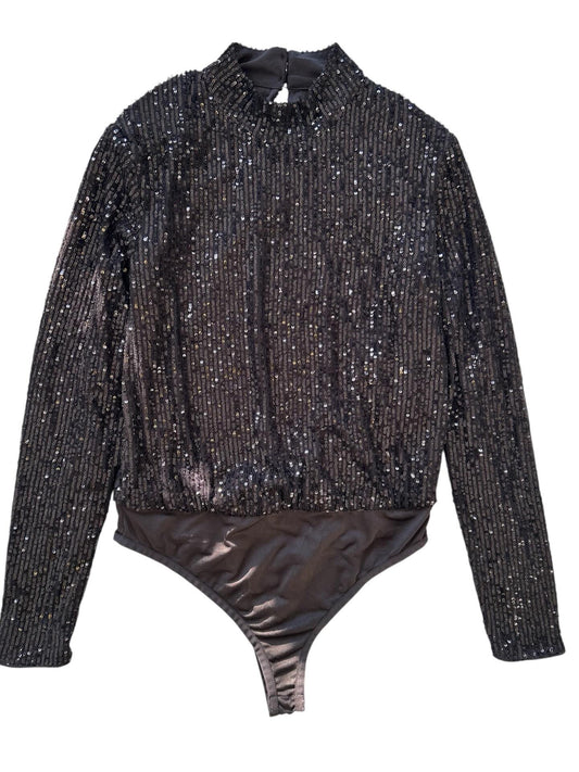Black Sequins Bodysuit
