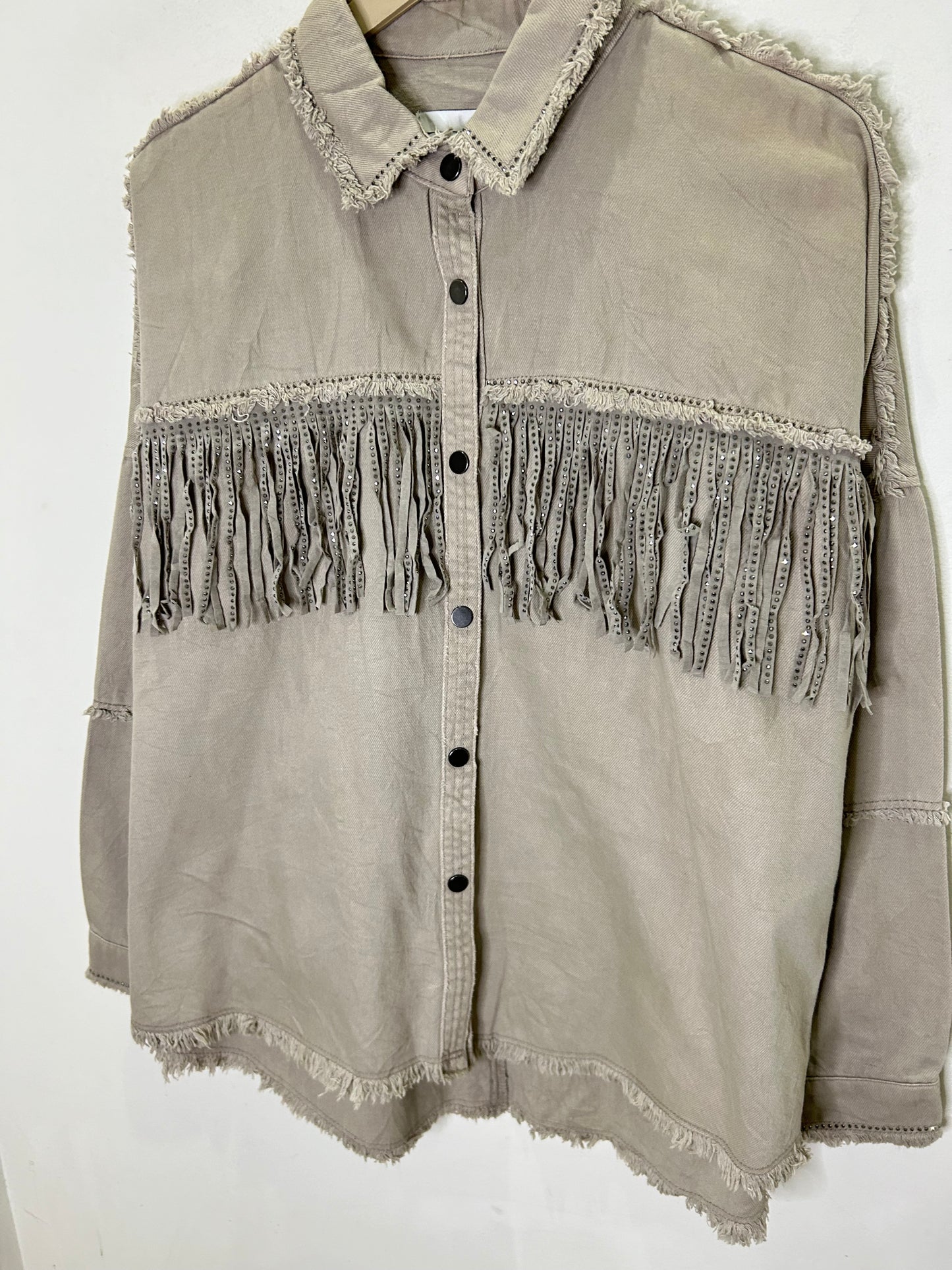 ZARA Fringe Vintage Denim Jacket