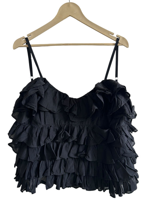Black Ruffle Top