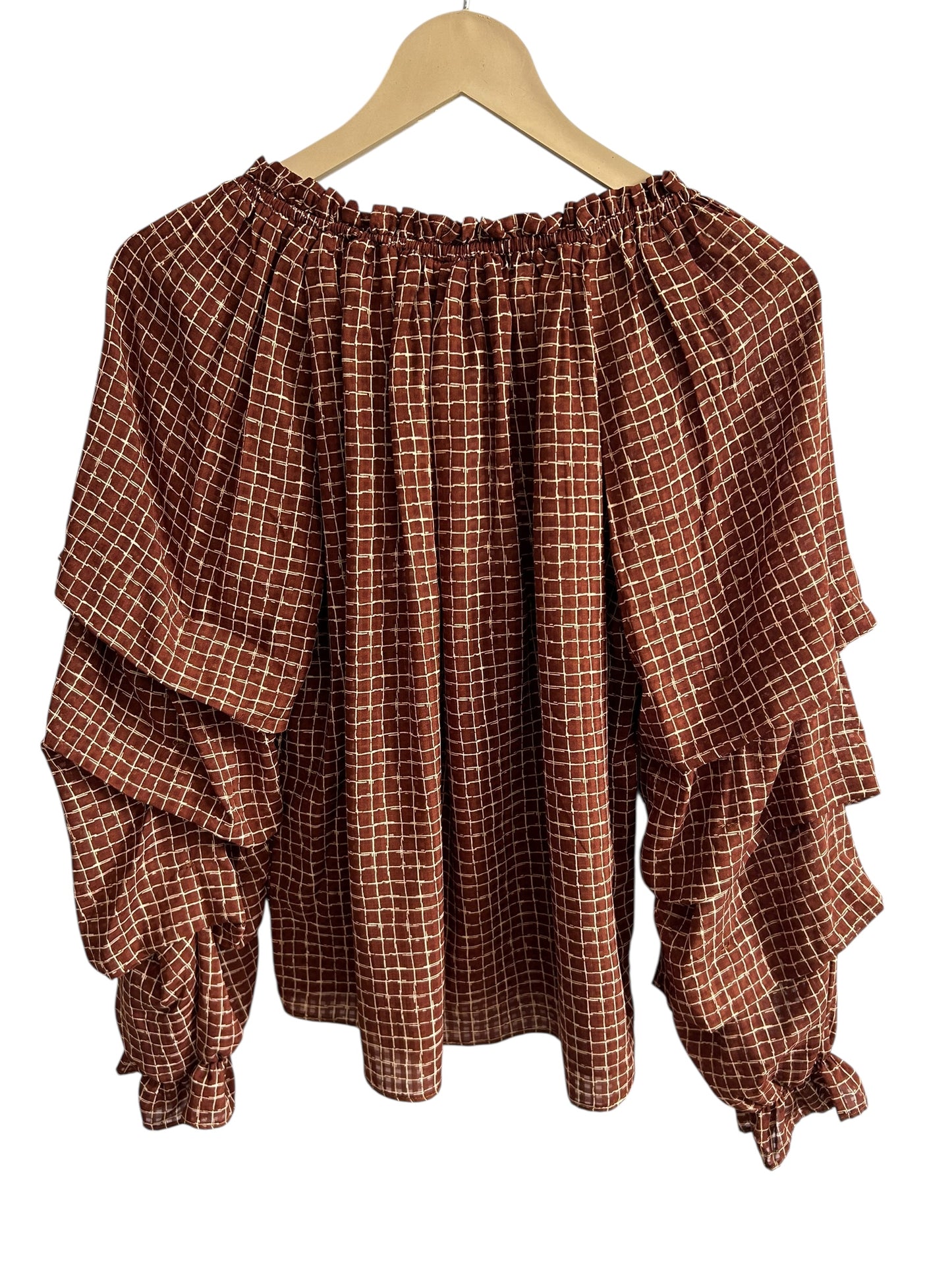 Ruffle Check Top