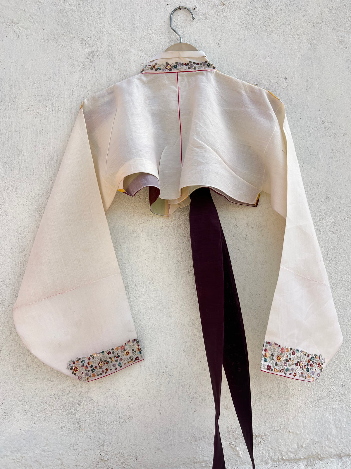 White Floral Jacket: 38”
