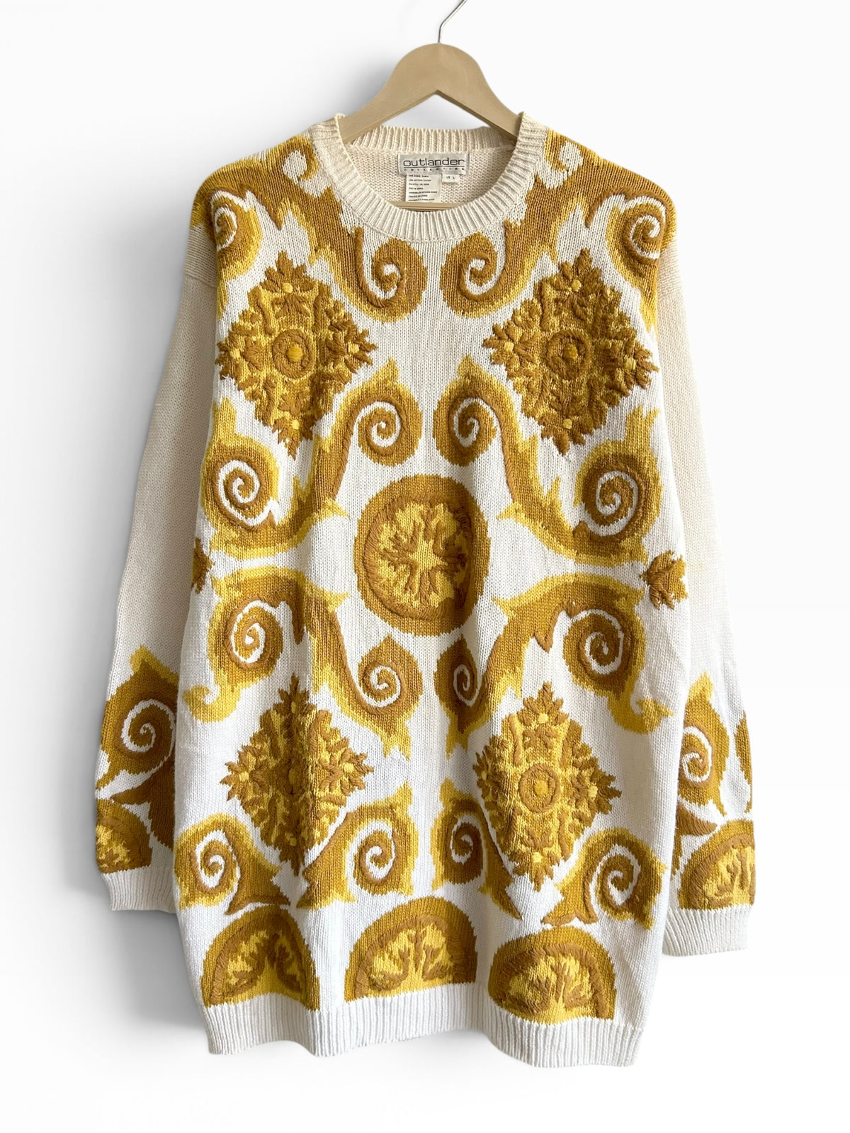 Vintage Baroque Scrollwork Knit Sweater