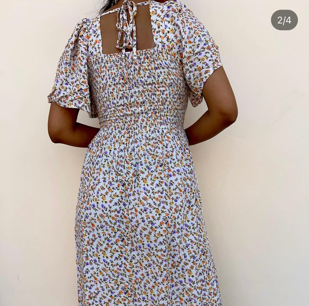 Mini Floral Ruched Dress