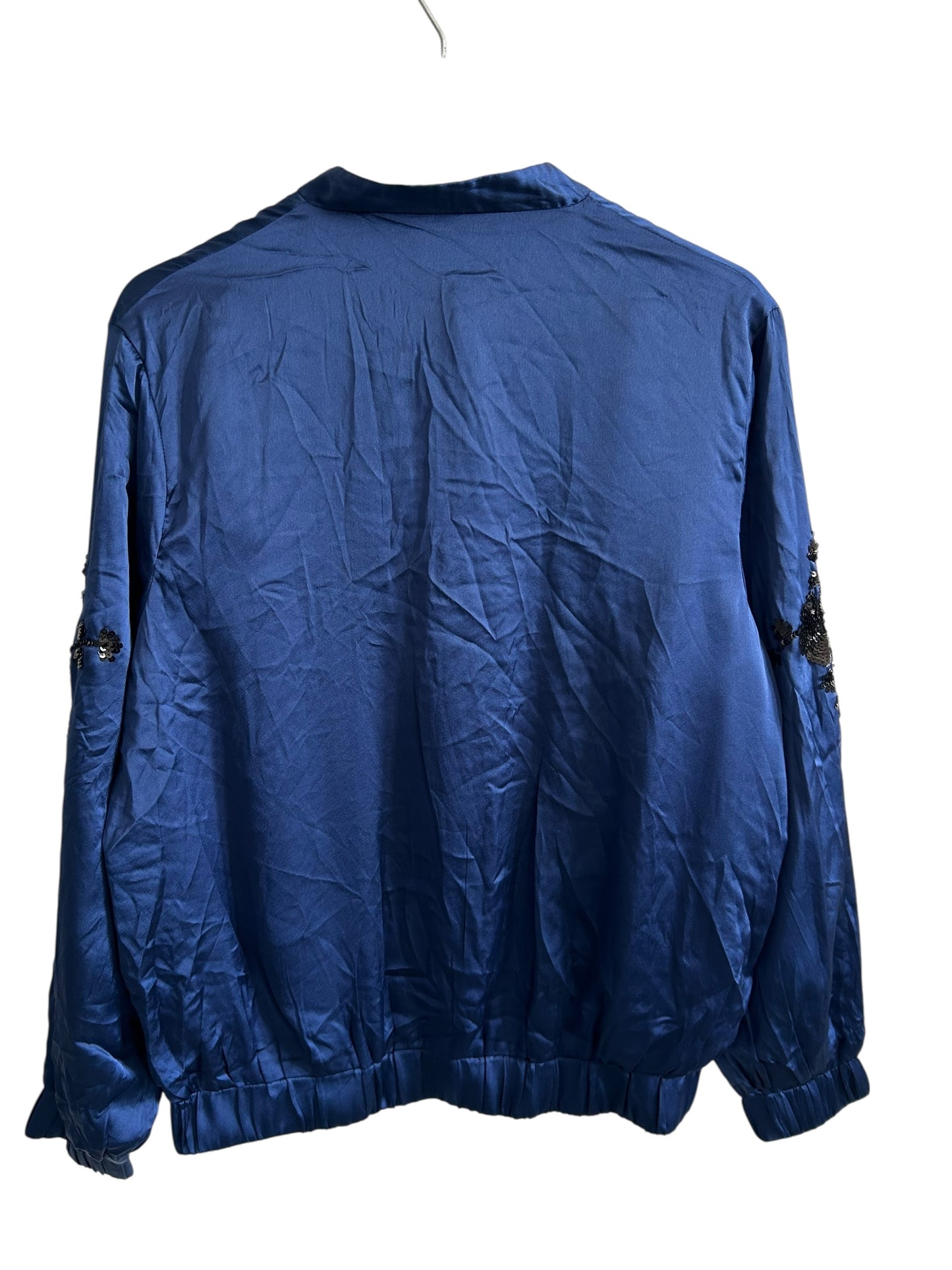 Sequinned Embellished Satin bomber jacket