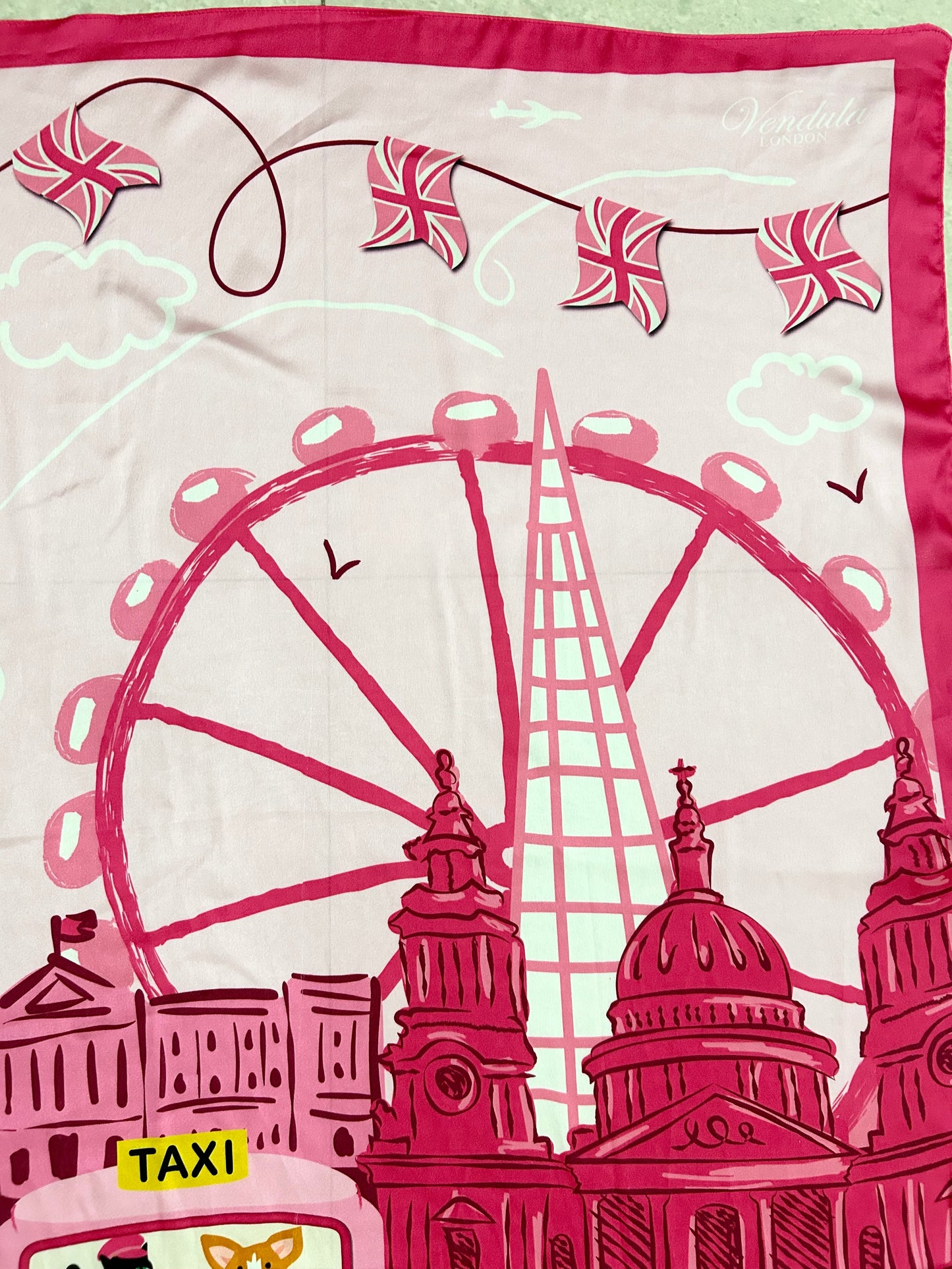 London Cats & Corgis Scarf 42”x 39”