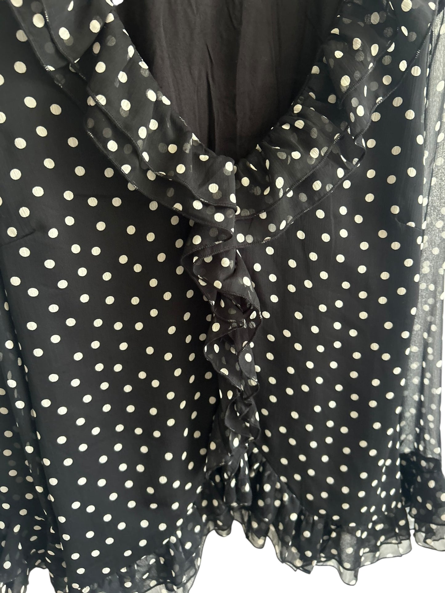BOOHOO Polka Dot Ruffle Top