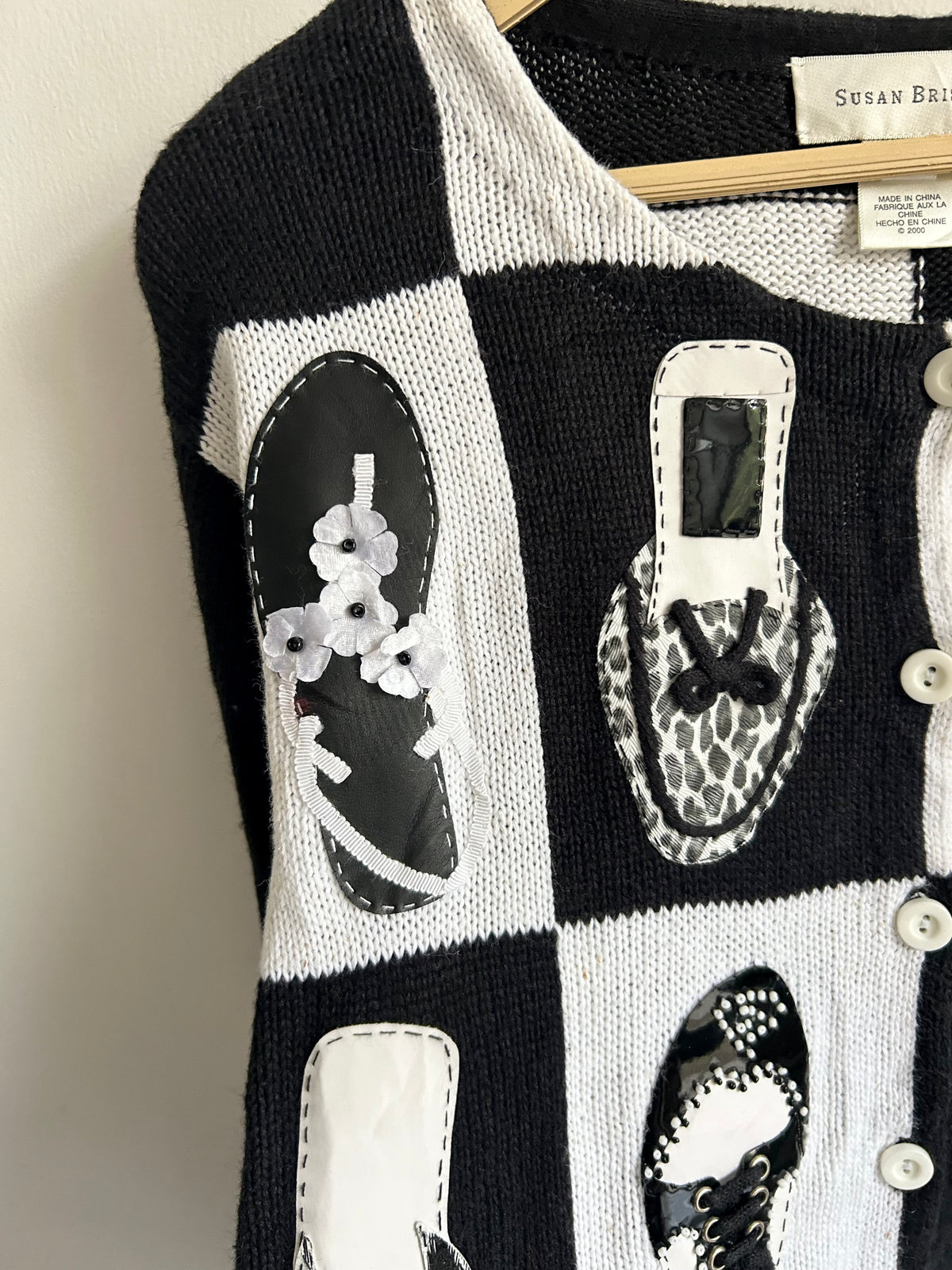 Vintage Shoe Patchwork Cardigan