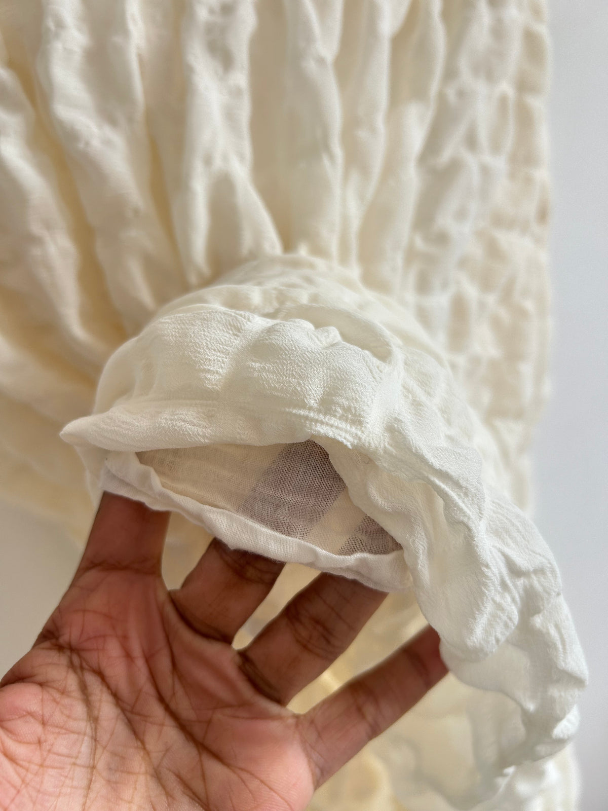 Pretty Little Things Cream Popcorn Skirt with Pocket