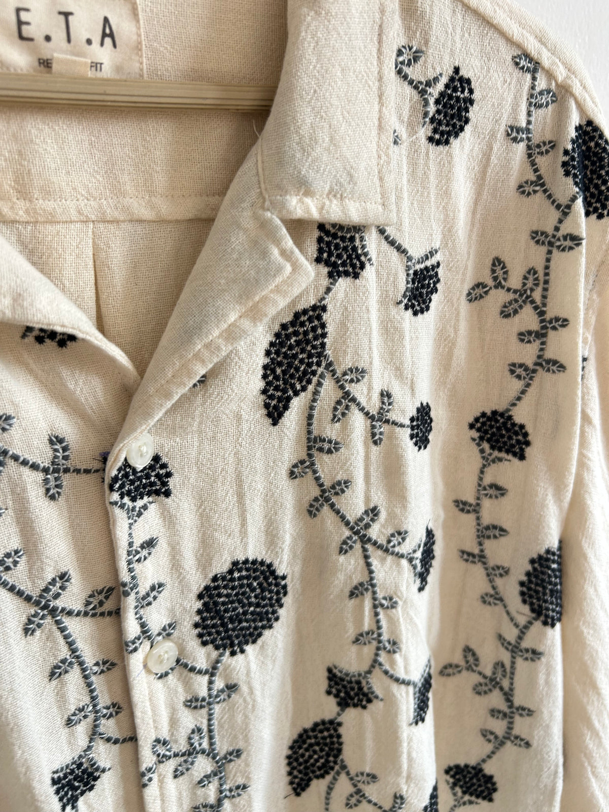 Floral Cotton Embroidered Shirt