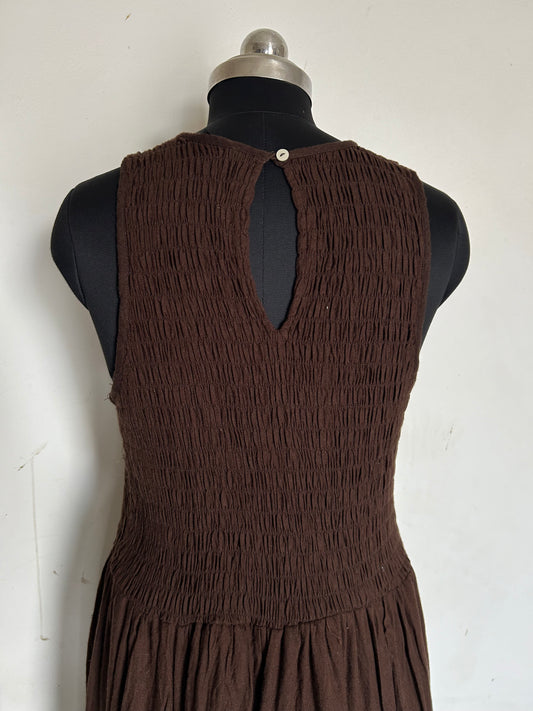 Brown Ruched Dress