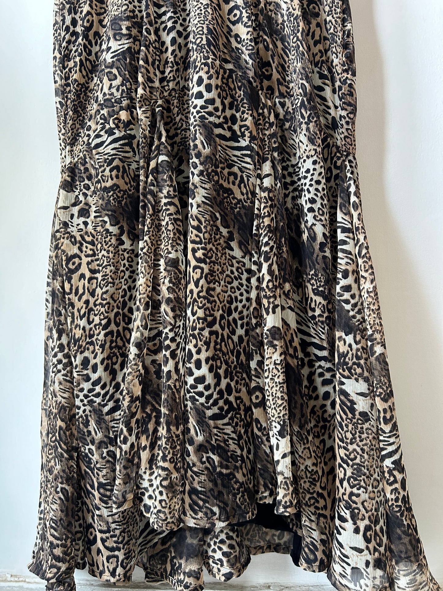 BOOHOO leopard angel sleeve dress