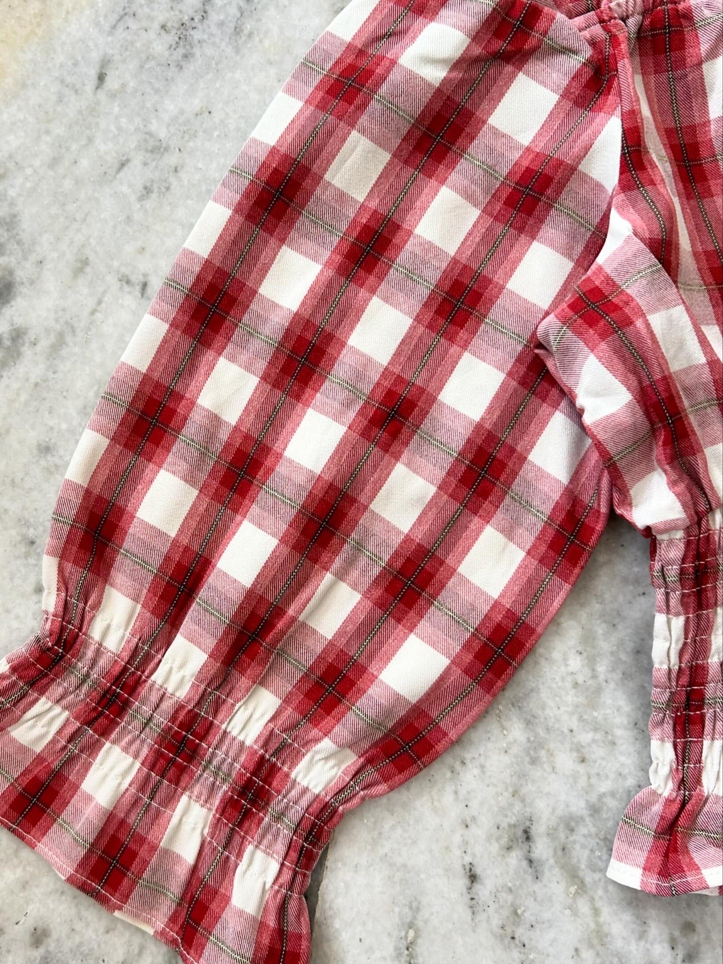 Checkered Off-Shoulder Top